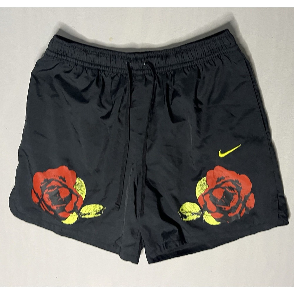 Nike Rose City Woven Flow Shorts Men's Size Large Black Print Lined FJ1649-494
